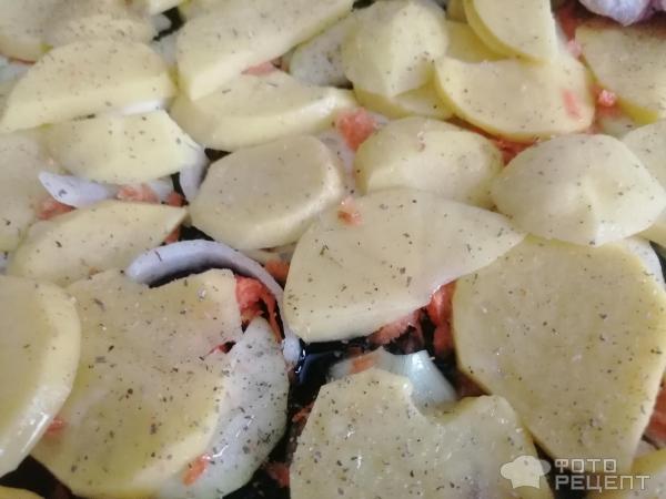 Свинина, запеченная в духовке с рисом и овощами фото