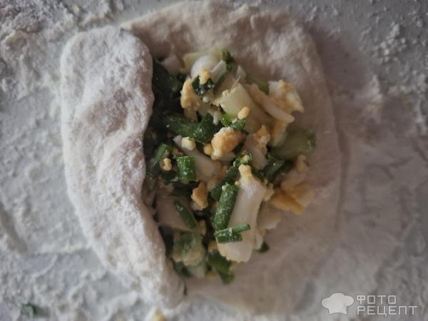 Жареные пирожки с яйцом и зеленым луком фото