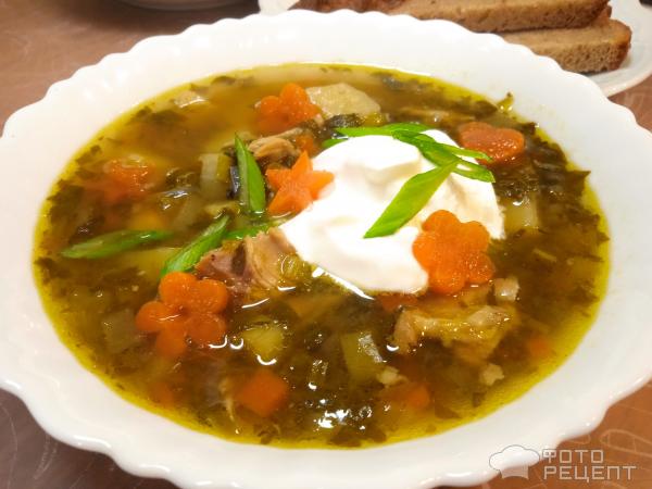 Суп куриный с овощами и зеленью фото