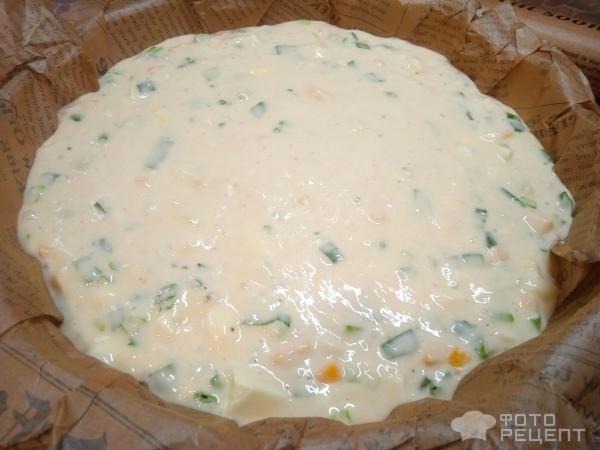 Ленивый пирог с яйцом и зеленым луком фото