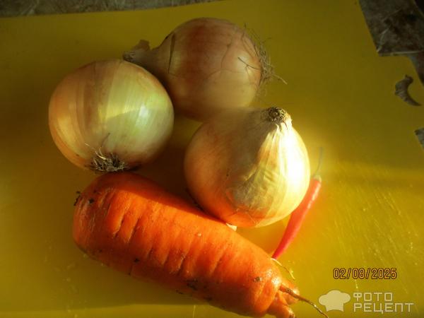 Курица тушеная в сливовом соусе и русским песто фото