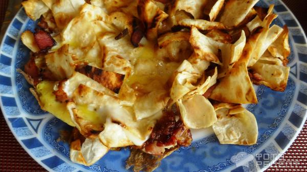 Завтрак из бекона с лавашом фото