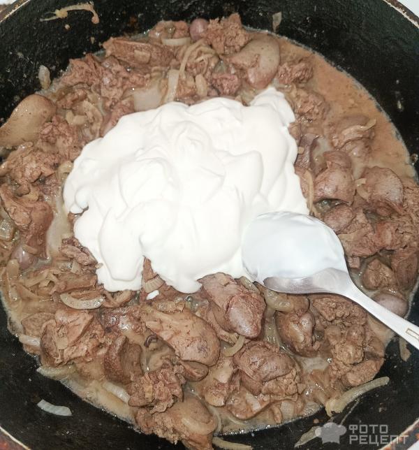 Тушенная куриная печень