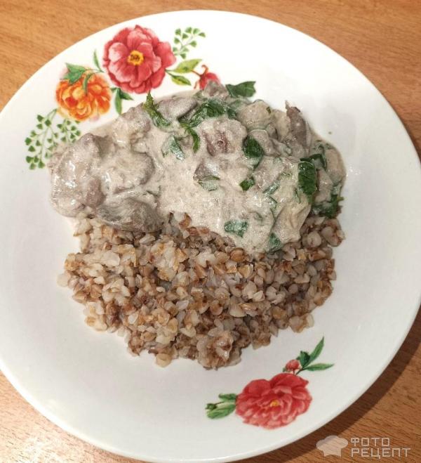 Тушенная куриная печень