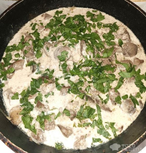 Тушенная куриная печень