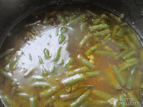 Суп с соевыми бобами и зеленой фасолью фото