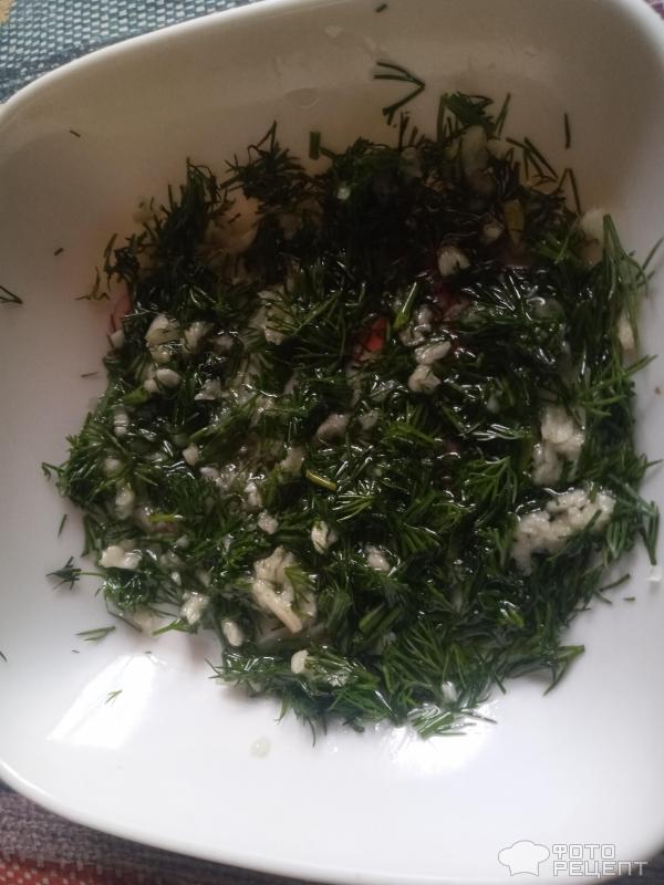 Суп с улитками из теста и зеленью фото