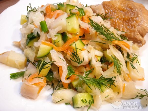 Постный овощной салат фото