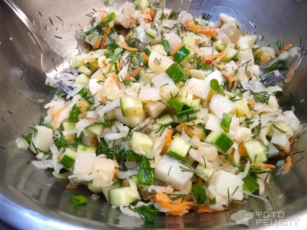 Постный овощной салат фото