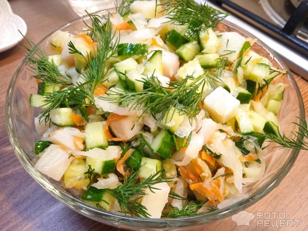 Постный овощной салат фото