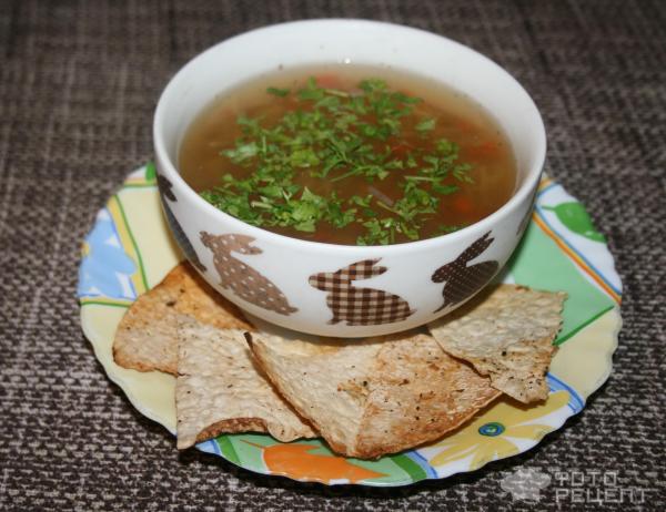 Вермишелевый суп на курином бульоне