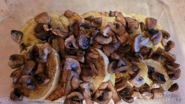 Жареные кабачки в грибном соусе фото