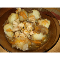 Рецепт: Тушеная картошка с курицей в казане