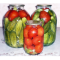 Фото Консервированные помидоры с огурцами