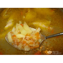 Рецепт: Суп на курином бульоне с пшеничной крупой