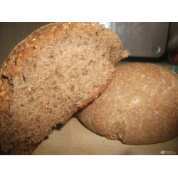 Рецепт: Хлеб из смеси цельносмолотой пшеничной муки и муки ржаной с пророщенными зернами ржи на твердой закваске