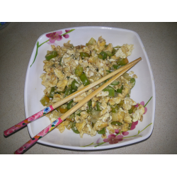 Рецепт: Китайская острая яичница, или, la jiao chao ji dan