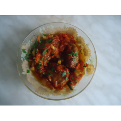 Рецепт: Биточки с рисом в томатном соусе