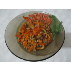 Рецепт: Фасоль с овощами в томатном соусе