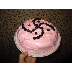 Рецепт: Маковый торт с розовым кремом.