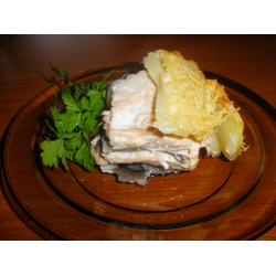 Рецепт: Рыба с картофеле-сырной пропиткой