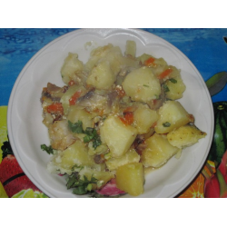 Рецепт: Пангасиус, запеченный с овощами