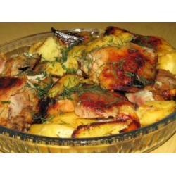 Рецепт: Куриные бедрышки запеченные с картошкой
