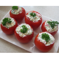 Рецепт фаршированных помидоров с сыром и чесноком | Еда от ШефМаркет | Дзен