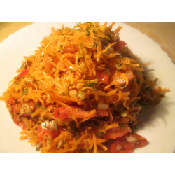 Рецепт: Салат из помидоров, моркови и проросших зерен