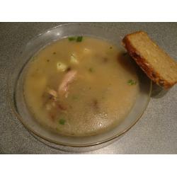Рецепт: Суп перловый с грибами на куриной грудке