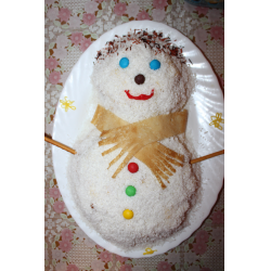 Рецепт: Новогодний торт "Снеговик"