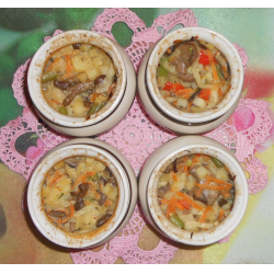 Рецепт: Рагу овощное с грибами в сливочно-соевом соусе