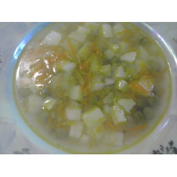 Рецепт: Суп из зеленого горошка на косточке