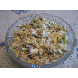 Рецепт: Салат из курицы, грибов и огурцов