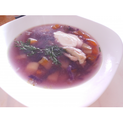 Рецепт: "Филиппинский суп" из красной капусты на русский манер