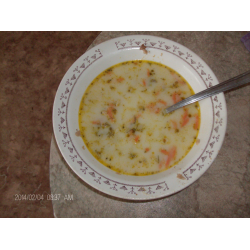 Рецепт: Сливочный суп с консервированной горбушей