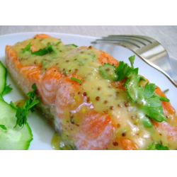 Рецепт: Рыба с овощами в медово-горчичном соусе