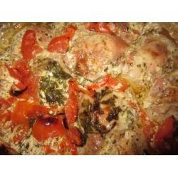 Рецепт: Куриные бедрышки "Прованс" с овощами в аэрогриле