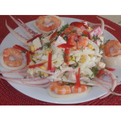 Рецепт: Салат из морепродуктов