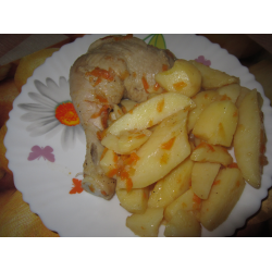 Рецепт: Курица с картошкой тушеная в мультиварке
