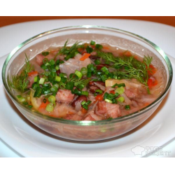 Рецепт: Зимний суп с красной фасолью и копченостями