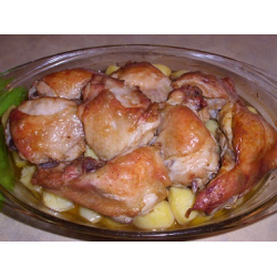 Рецепт: Куриные бедрышки с яблоками