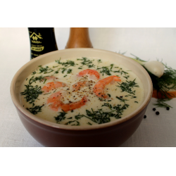 Рецепт: Суп с креветками и сыром