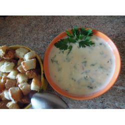 Рецепт: Сырный суп-пюре с сухариками