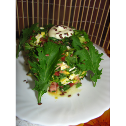 Рецепт: Салат с мизуной, рукколой и овощами
