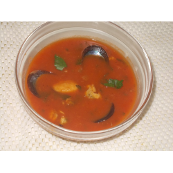 Рецепт: Томатный суп-пюре с мидиями