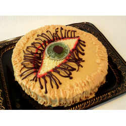 Рецепт: Бисквитный торт "Глазок" на Хеллоуин