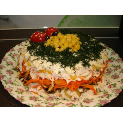 Новогодний салат грибная поляна с шампиньонами