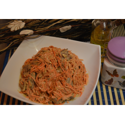 Рецепт: Салат с куриной печенью и морковью по-корейски
