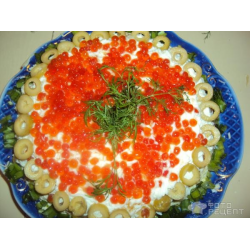 Рецепт: Слоеный салат "Снежная жемчужина"
